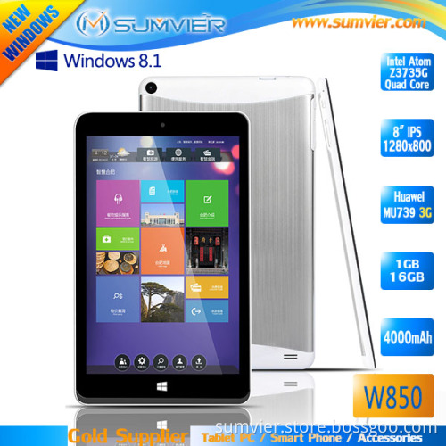 8inch 1280*800 Pixels IPS Intel Windows Tablet Quad Core (W850)